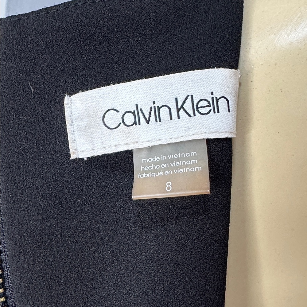 Calvin Klein Women's Black Sheath Dress Size 8 sleeveless Midi - Picture 8 of 9